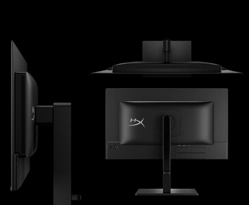 Monitor para jogos HyperX OMEN 27q QD-OLED mostrado em ângulos laterais e traseiros (Fonte da imagem: HP)