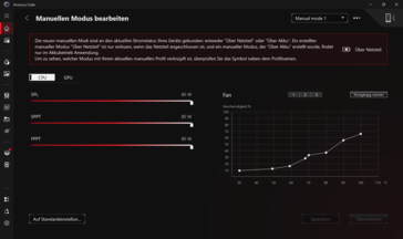 GPU do modo manual do Armoury Crate