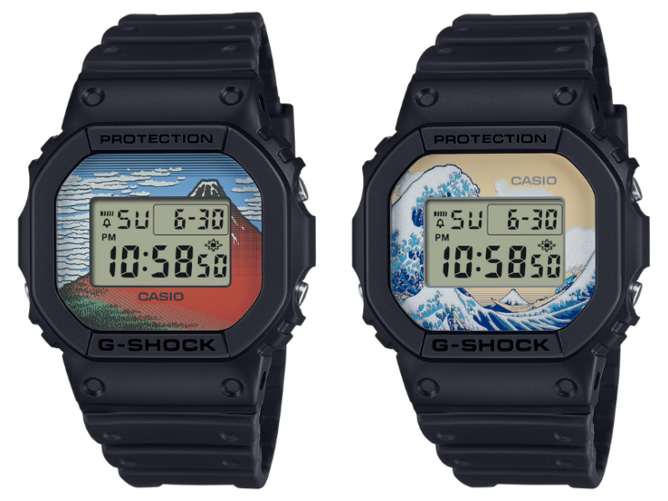 Os relógios Casio G-Shock DW-5600KHG25-1 (esquerda) e DW-5600KHK25-1 (direita). (Fonte da imagem: Casio)