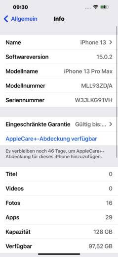 software iPhone 13 Pro Max