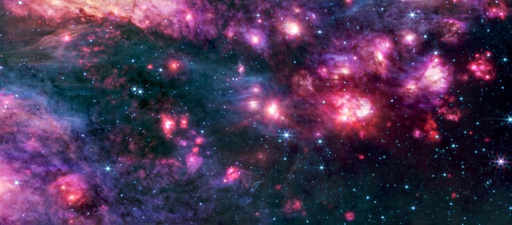 Imagem MIRI de Sagittarius B2 (Fonte da imagem: várias - ver fontes)