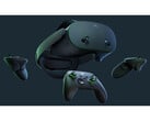 Uma imagem de catálogo de produto para a edição limitada do headset Quest 3S Xbox Edition VR da Meta, exibida em um fundo preto. (Fonte da imagem: Meta)
