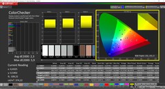 CalMAN ColorChecker (perfil: Nativo, espaço de cor alvo: P3)