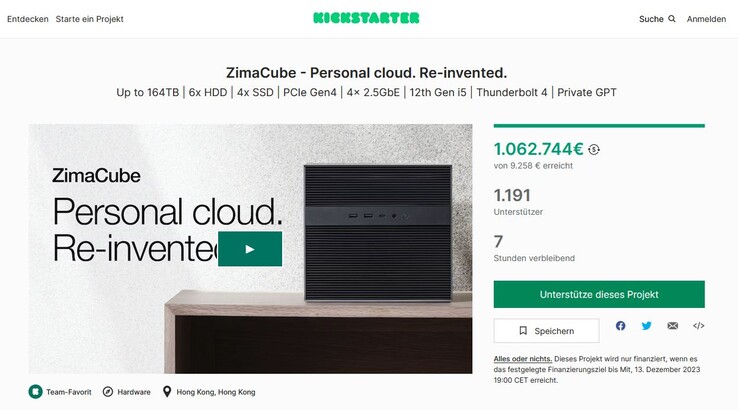 A campanha do Kickstarter