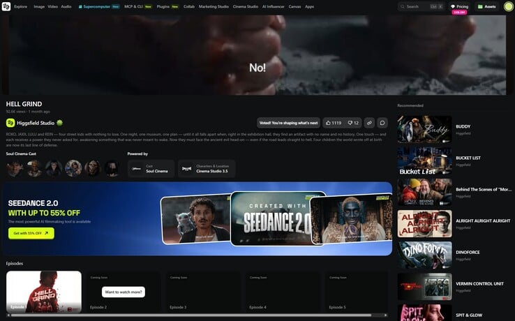 O episódio 2 de Hell Grind permanece indisponível mesmo após o registro. Os usuários só podem se inscrever para serem notificados quando ele for lançado.