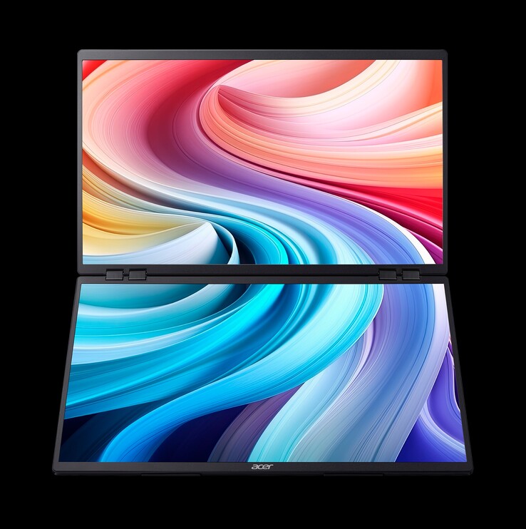 Acer PD243Y E com telas duplas estendidas. (Fonte da imagem: Acer)