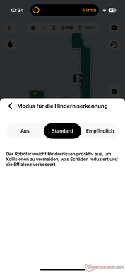 Configuração da detecção de obstáculos