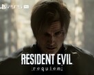Banner de Resident Evil Requiem com o logotipo do Leon e do PS5 Pro