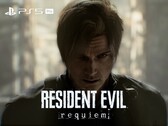 Banner de Resident Evil Requiem com o logotipo do Leon e do PS5 Pro