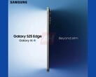 A imagem vazada do Galaxy S25 Edge mostra o perfil lateral do telefone ultrafino. (Fonte da imagem: Android Headlines)