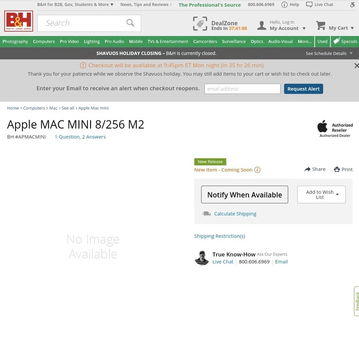 A Mac Minis pode ficar mais alta do que se pensava, assim como mais poderosa em 2022. (Fonte: B&amp;H Photo Video)