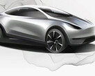 Desenho do hatchback da Tesla (imagem: Tesla)