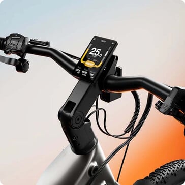 A bicicleta possui um visor integrado