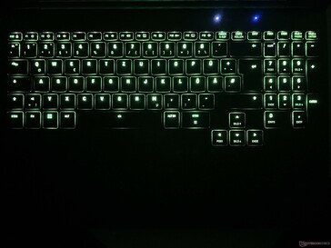 Iluminação de fundo do teclado (em verde, por exemplo)