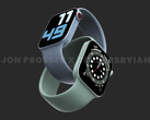 O Apple Watch Series 8 poderia receber um display plano, entre outras mudanças de display. (Fonte da imagem: Jon Prosser &amp; Ian Zelbo)