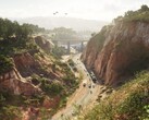 Imagem do GTA 6, mostrando paisagens e uma ponte. (Fonte da imagem: Rockstar Games)