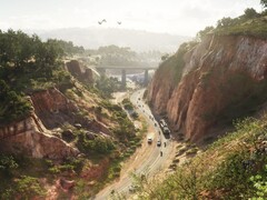 Imagem do GTA 6, mostrando paisagens e uma ponte. (Fonte da imagem: Rockstar Games)