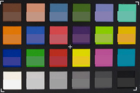 ColorChecker: target colour is displayed in the lower half of each colour square