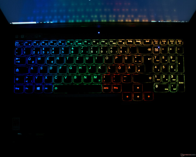 Teclado RGB iluminado: As cores não correspondem às configurações reais