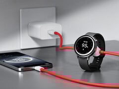 O cabo SuperVOOC 2 em 1 pode oferecer até 67 W de potência para um telefone e 10 W para um smartwatch. Na foto: o cabo conectado aos dispositivos. (Fonte da imagem: OnePlus)