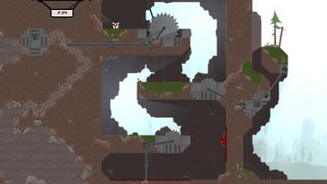 Na foto: Uma captura de tela do jogo Super Meat Boy.