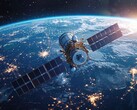 Uma imagem gerada por IA de um satélite orbitando a Terra. (Fonte da imagem: Александр Лобач, Adobe Stock)