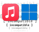 Apple O Music e o Windows realmente parecem incompatíveis - o Apple fez um trabalho medíocre ao portar um de seus principais aplicativos para o sistema operacional de PC mais popular do mundo. (Fonte da imagem: Apple, Microsoft, Anubhav Sharma - Notebookcheck)