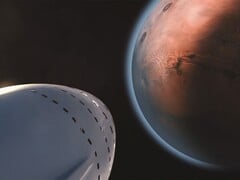 Uma imagem mostrando uma nave espacial indo em direção a um planeta. (Fonte da imagem: SpaceX - Pexels)
