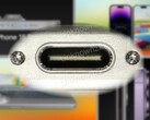 O mundo real Apple iPhone 15 Pro shot parece ter confirmado que uma porta USB-C foi incluída. (Fonte da imagem: 9To5Mac &amp; @URedditor - editado)