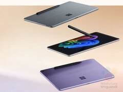 O Surface Pro 12&quot; virá nas cores Ocean, Platinum e Violet com acessórios de teclado correspondentes. (Fonte da imagem: via Roland Quandt &amp;amp; WinFuture)