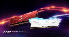 A TEAMGROUP lançou novos kits de memória DDR5, o T-FORCE DELTA RGB DDR5 e o T-FORCE VULCAN DDR5. (Imagem: TEAMGROUP)