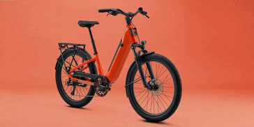 A bicicleta elétrica Vida E+ EX na combinação de cores caramelo e canela