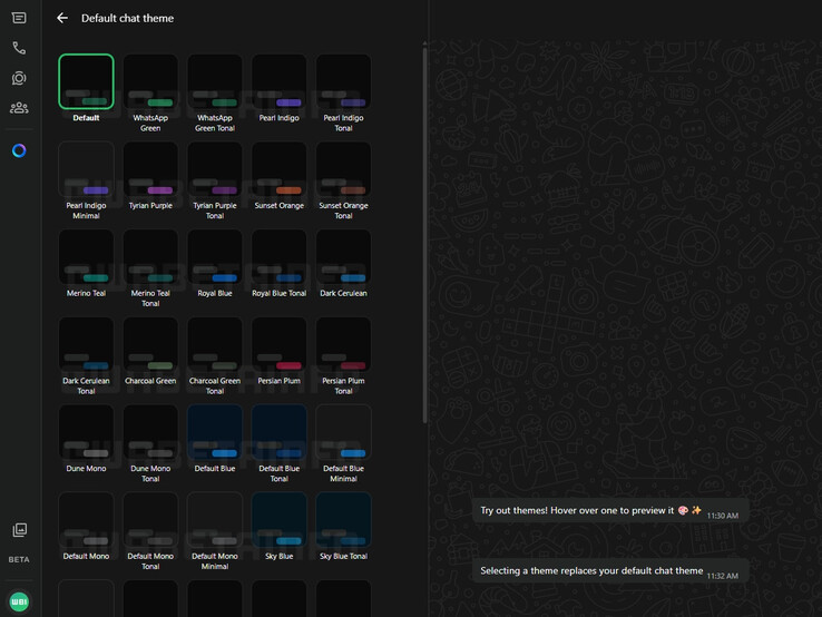 O WhatsApp está testando temas para seu aplicativo web