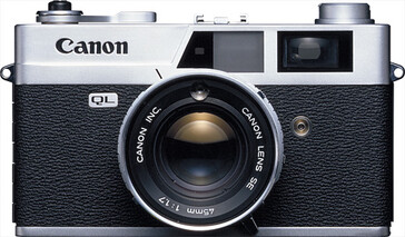A Canon Canonet QL17 é outra câmera estilo rangefinder de 35 mm com um obturador de lente. (Fonte da imagem: The Canon Camera Museum)