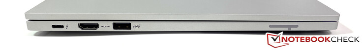 Lado esquerdo: USB-C (Thunderbolt 4, DisplayPort Alt 1.4, carregamento), HDMI 2.0b, USB-A (3.2 Gen.2)