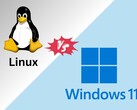 Comparação de desempenho de jogos Linux vs. Windows 11 com logotipos do Tux e do Windows