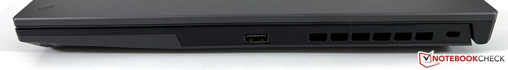 direito: USB-A 3.2 Gen.1 (5 GBit/s), porta de segurança Kensington