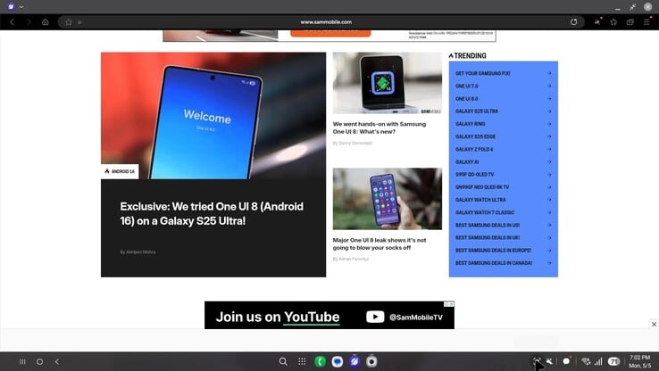 Samsung DeX in One UI 8 (Fonte da imagem: SamMobile)