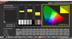 CalMAN ColorChecker (perfil: sRGB, espaço de cor de destino: sRGB)