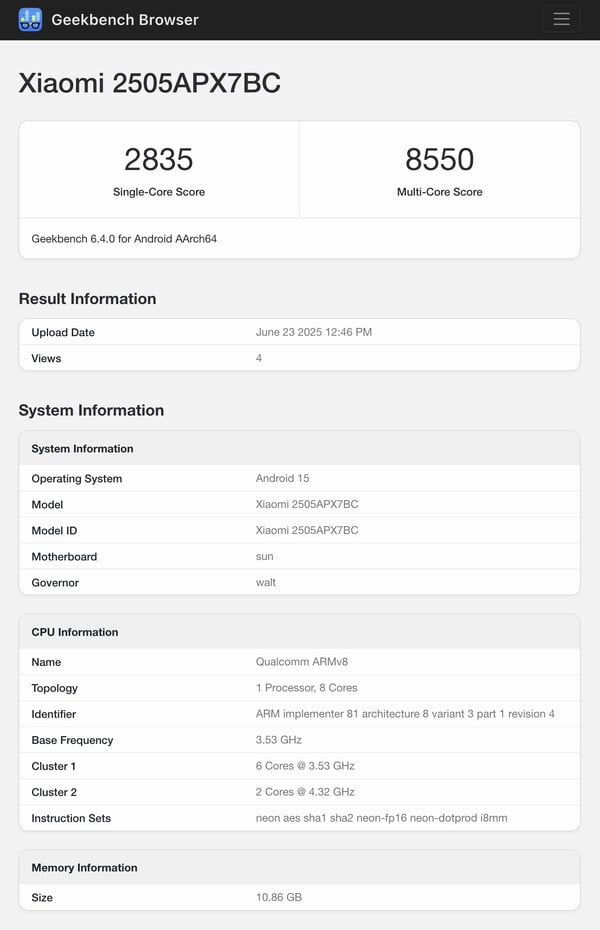 (Fonte da imagem: Geekbench)