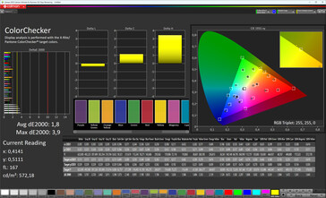Precisão de cores (perfil: configuração estendida sRGB, espaço de cores de destino: sRGB)