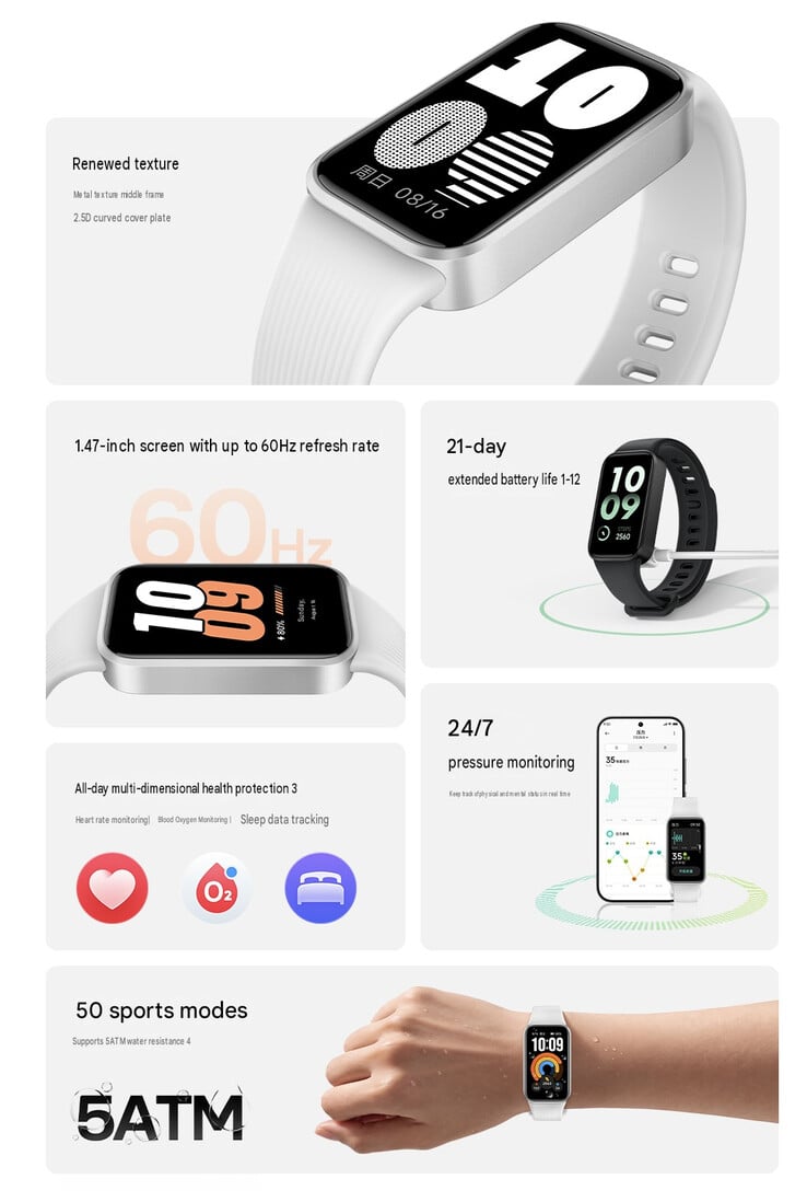 Principais destaques da Redmi Band 4 (tradução automática)