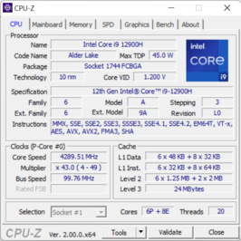 Aba principal CPU-Z