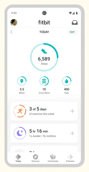 O aplicativo Fitbit com o modo Coach ativado. (Fonte da imagem: 9to5Google)
