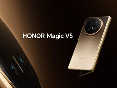 O Magic V5 adota a linguagem de design do Magic V3 com uma caixa de câmera octogonal. (Fonte da imagem: Honor - editado)