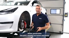 A Meyle oferece substitutos sólidos para a suspensão OEM da Tesla. (Fonte da imagem: Meyle/YT)