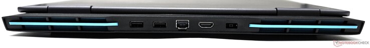 Traseira: 2x USB 3.2 Gen2 Tipo A, Ethernet RJ-45, saída HDMI 2.1, entrada CC