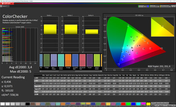 Cores (modo de cor: Extended/AMOLED, espaço de cor alvo: DCI-P3)