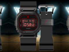 O Casio G-Shock GM-5600RH-1 Rui Hachimura (na foto) apresenta um elegante mostrador preto e vermelho. (Fonte da imagem: @geesgshock no Instagram)