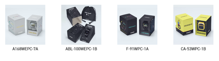 A embalagem especial Pac-man x Casio para todos os 4 novos modelos. (Fonte da imagem: Casio)